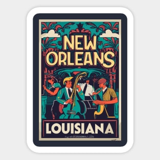 A Vintage Travel Art of New Orleans - Louisiana - US Sticker